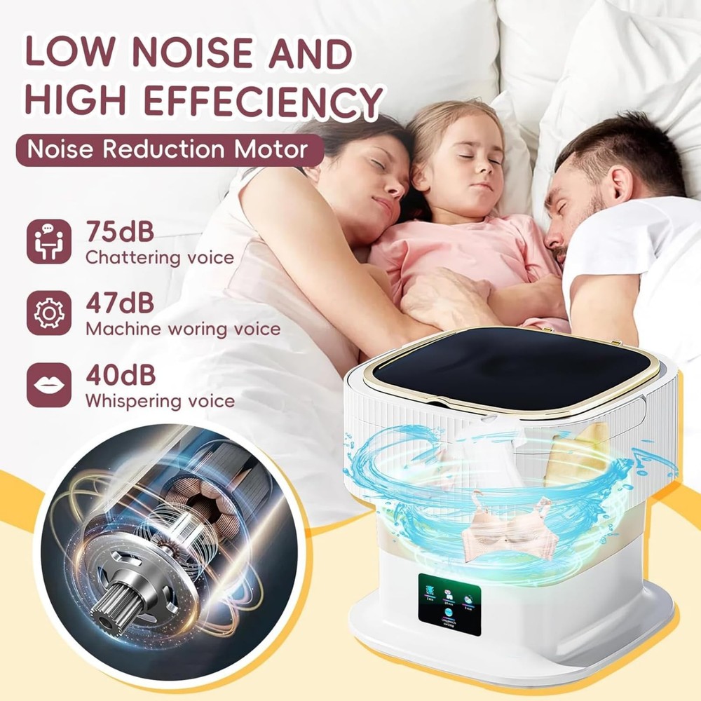 Portable Washing Machine 16L Mini Foldable Laundry with 3 Deep Cleaning Modes...