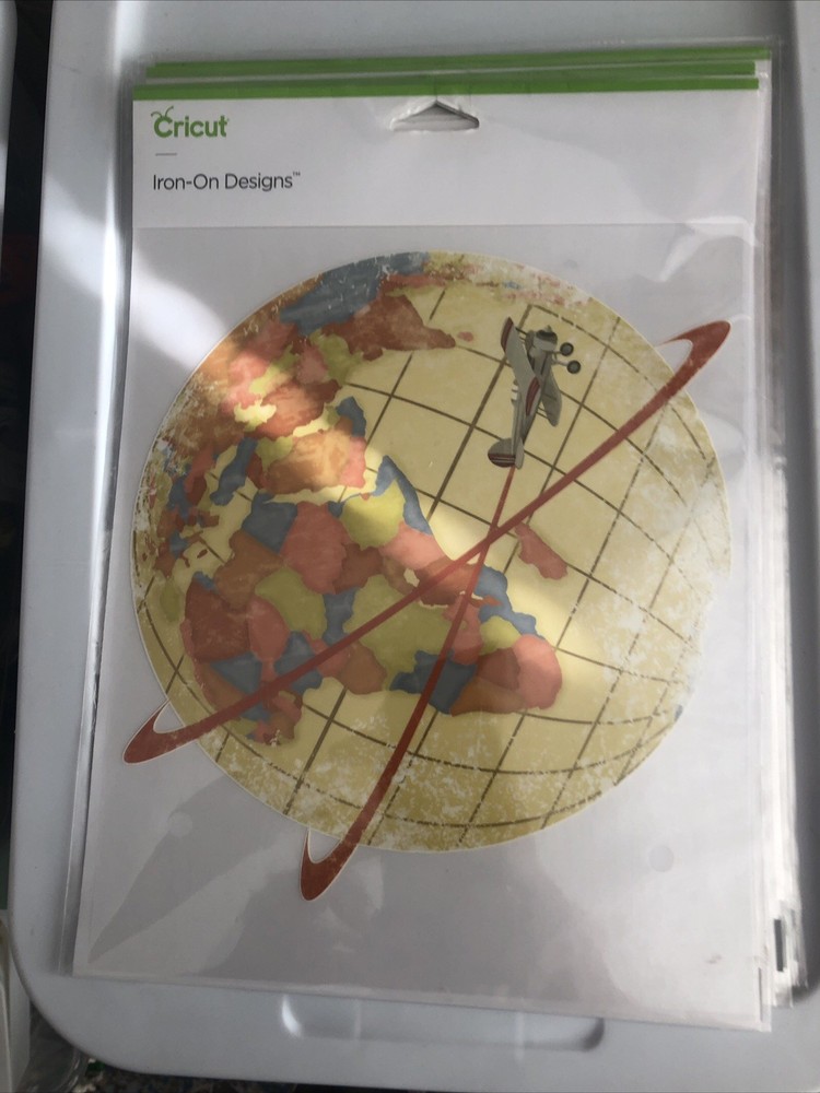 Cricut Iron-On Design Globe & Airplane **