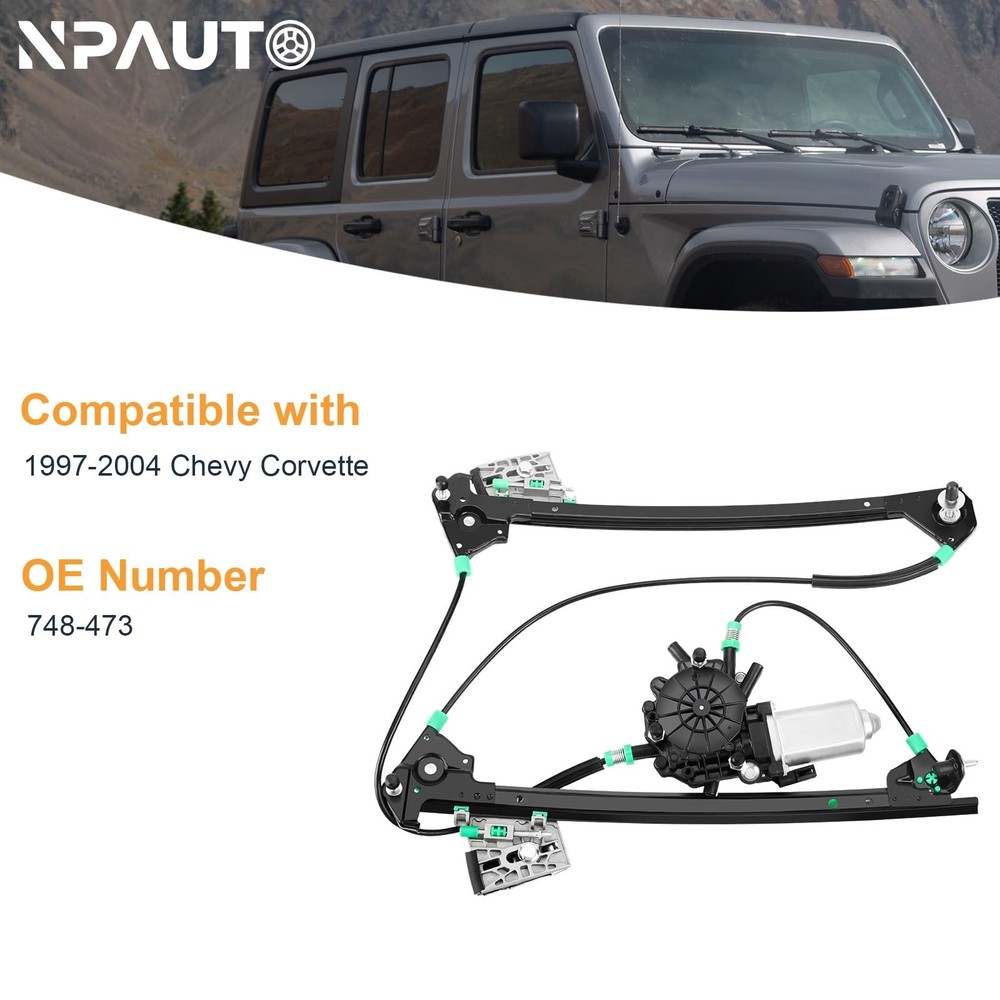 Power Window Regulator with Motor fit for Chevy Corvette Front Passenger Side