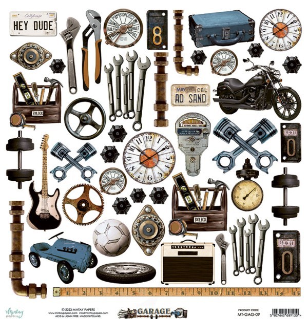 Mintay Basic - Elements - GARAGE 12 x 12 Paper for Cutting Out