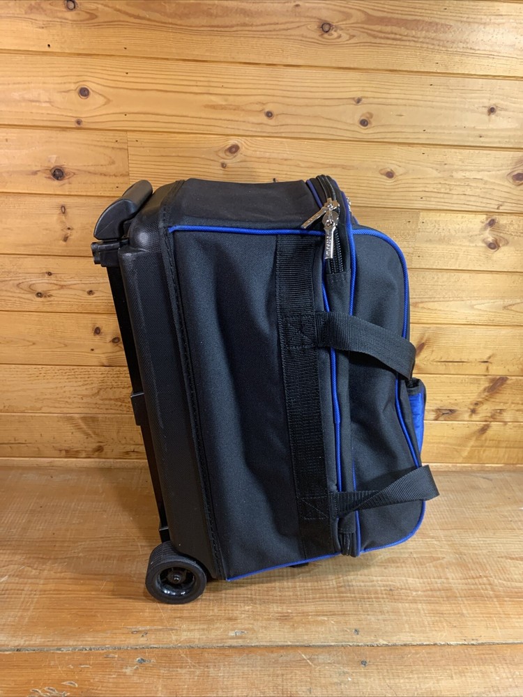 Pyramid Path 2 Ball Double Roller Bowling Bag - Black and Blue EUC