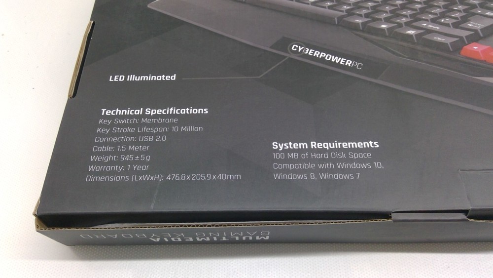 NEW CyberPowerPC multi-media gaming keyboard wired USB