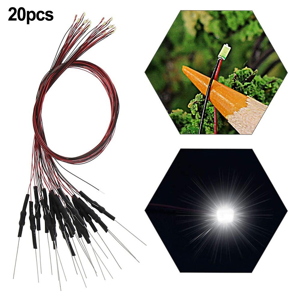 Small Scale Warm White LED Lights for Model Building & Railroad Layout (20pcs)
