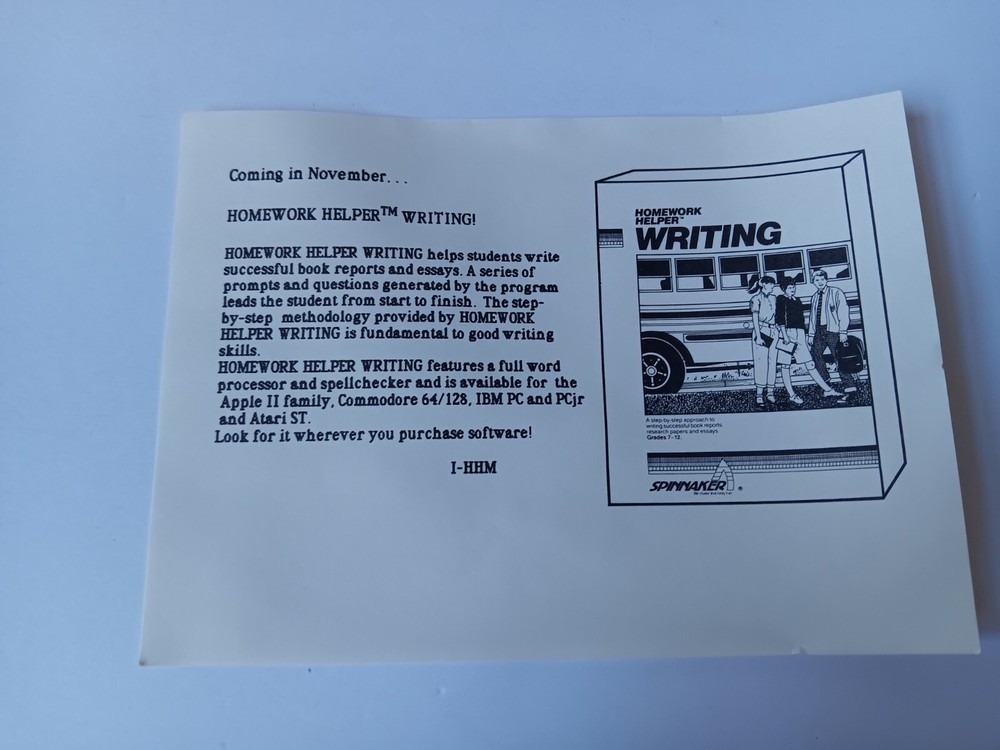 Commodore 64 Homework Helper Math Word Problems Computer Software Tested/Works