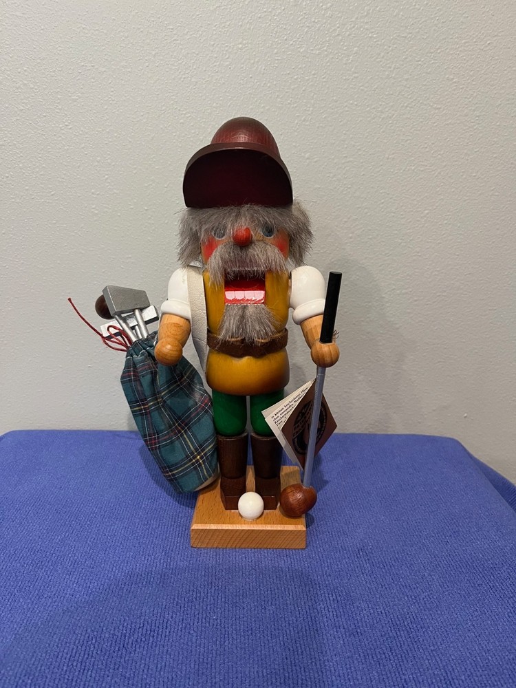 Christian Ulbricht Golfer Nutcracker with tag, 10.5"