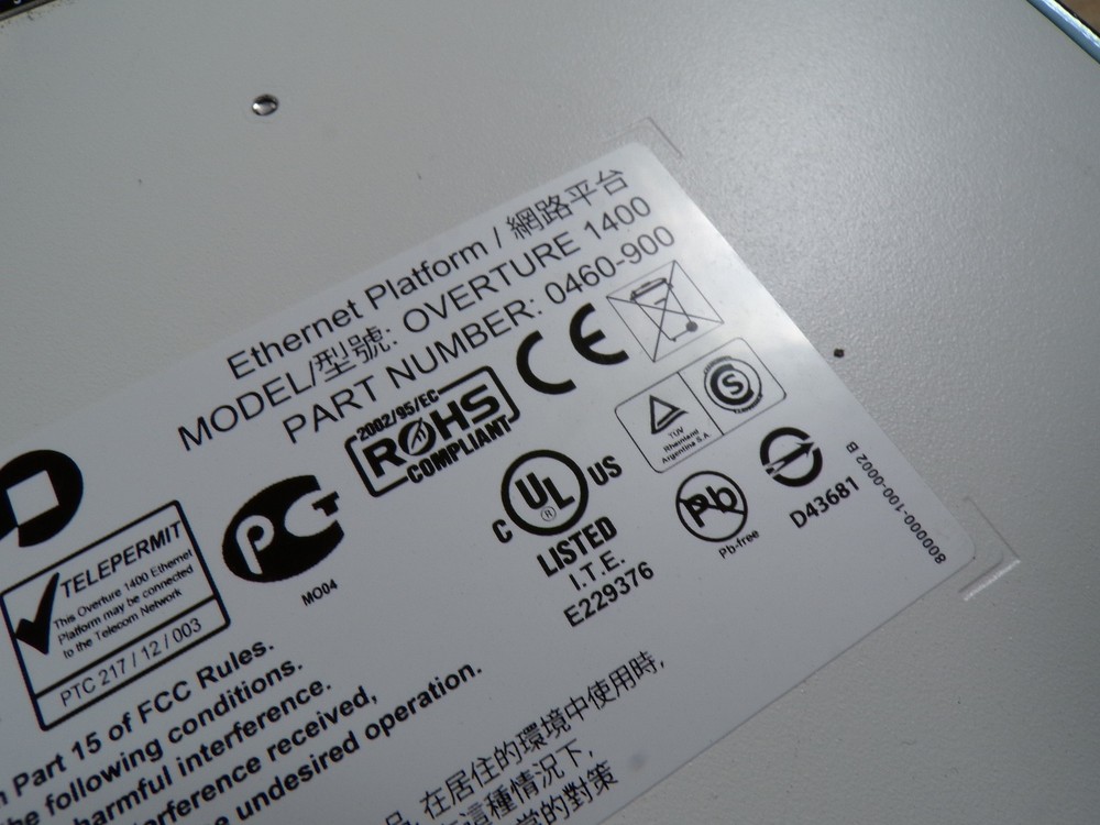 OVERTURE 1400 0460-900 SWITCH