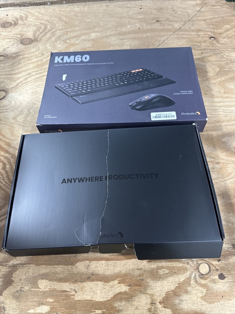 ProtoArc Wireless Keyboard and Mouse, KM60 Full-Size Bluetooth Keyboard Mouse