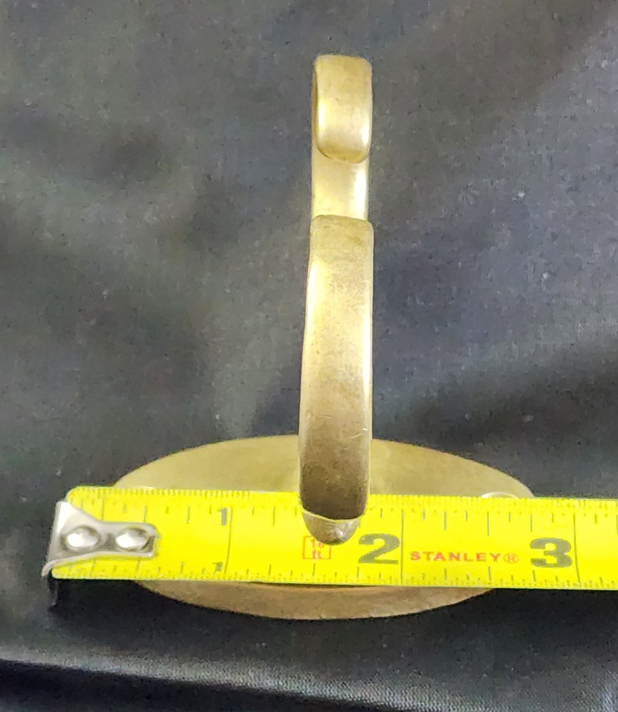 Three Early Antique Brass Fireplace Tool Jamb Hooks