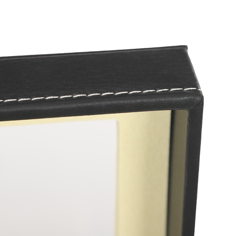 3 Layer Black Sunglasses Display Case, PU Leather Eyeglass Storage Box,