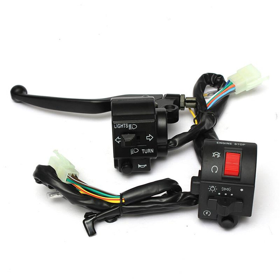 1 Pair Motorcycle 7/8" Handlebar Horn Light Headlight On/Off Switch Controller