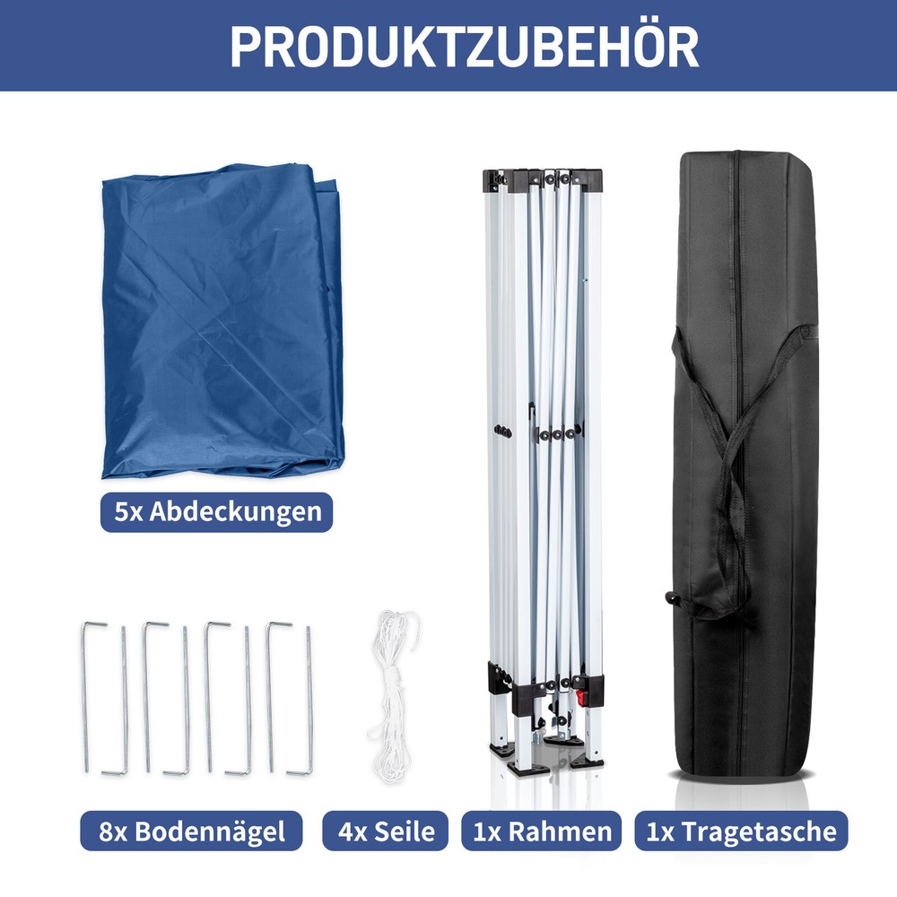 3 x3m Two Doors & Two Windows Practical Waterproof Right-Angle Folding Tent Blue