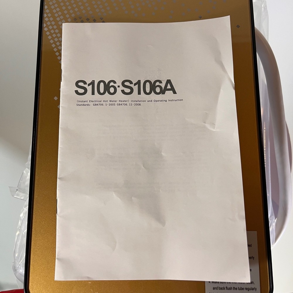 S106-S106A Instant Electric Hot Water Heater Tankless Gold DSK-45 110V 4500W