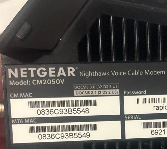 Netgear Nighthawk Voice Cable Modem CM2050V