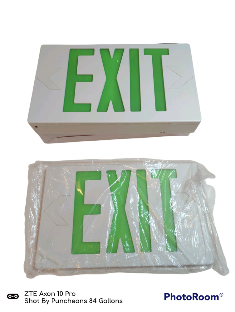 AKT LIGHTING Doubled Sided Emergency Exit Sign (1-Pack Green)