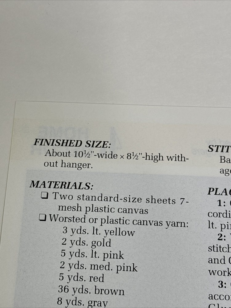 Noah's Ark Plaque Annie's Attic Plastic Canvas Pattern Page