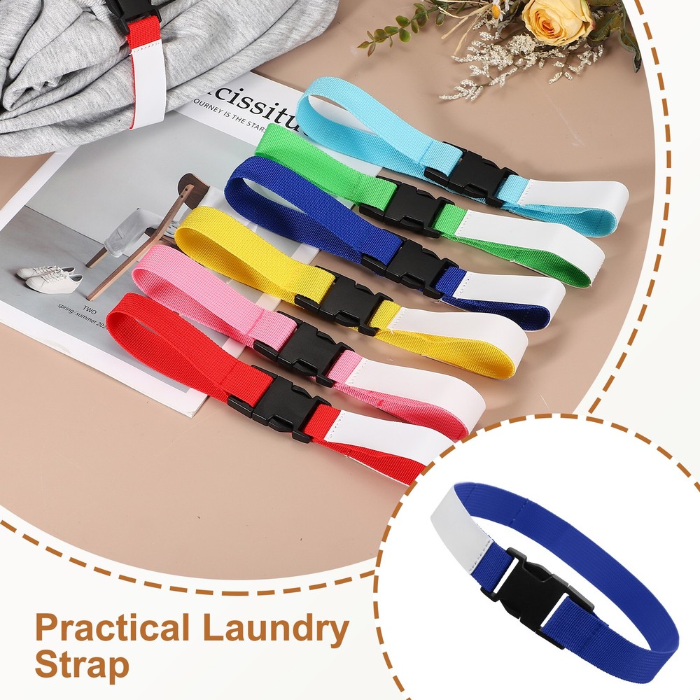 2 Pcs Multipurpose Laundry Strap with Buckle, Dark Blue