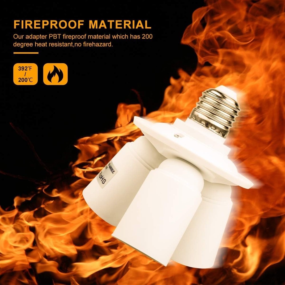 8T8 3 in 1 E26 E27 Light Bulb Socket Splitter Adapter, Standard LED Bulb Base...