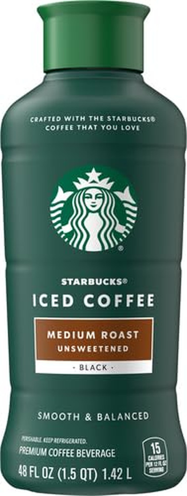Medium Roast Iced Coffee, Black Unsweetened, 48 Fl Oz Bottle