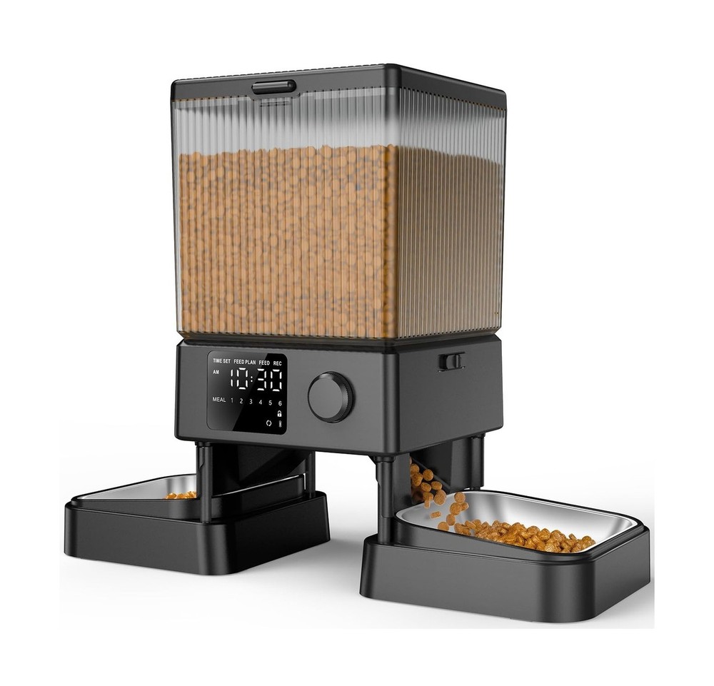 Automatic Cat Feeder for 2 Cats Precise Portion Control and 10sec Voice Recorder