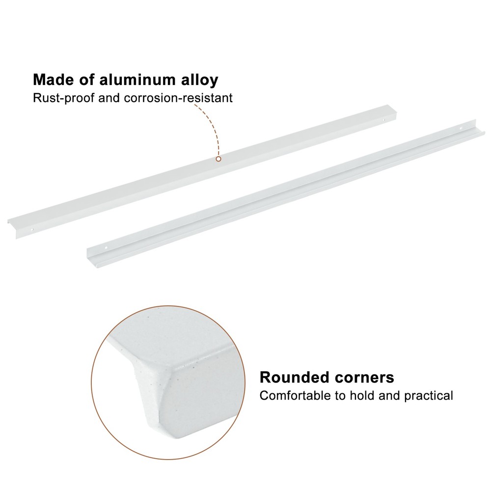 Cabinet Edge Finger Pull, 2pcs 800mm / 31.5" Hidden Cabinet Pulls, White