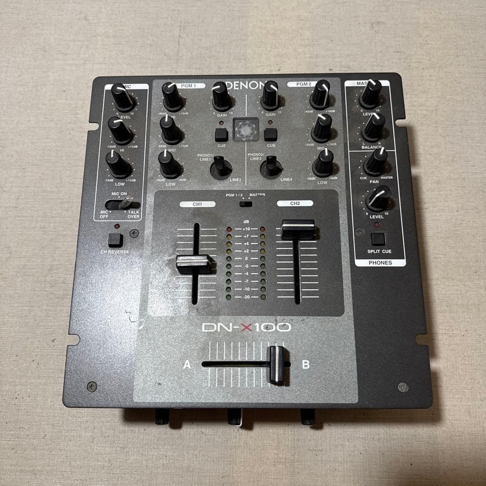 DENON DJ Mixer DN-X100 Model Line PHONO Input Output Tested