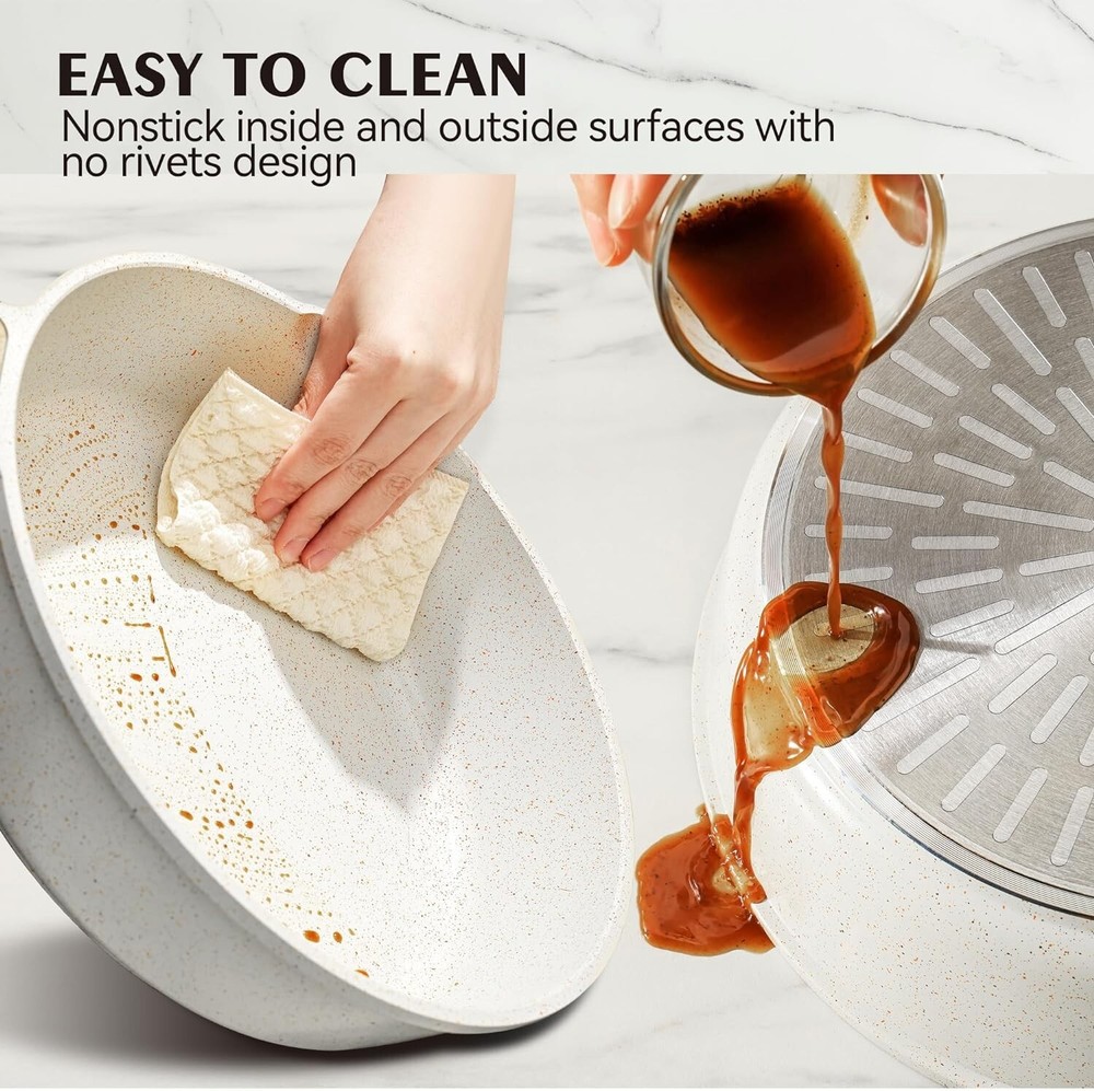 Durable Induction-Compatible Nonstick 13-Piece Cookware Set with Utensils