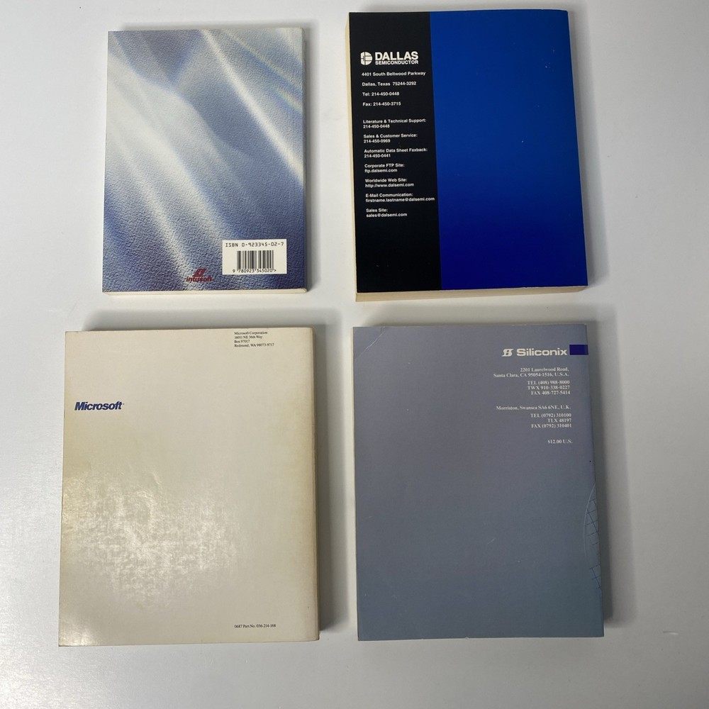 Siliconix MosPower+ Microsoft GW- basic+ Dallas DataBook + Spice Cookbook…B86