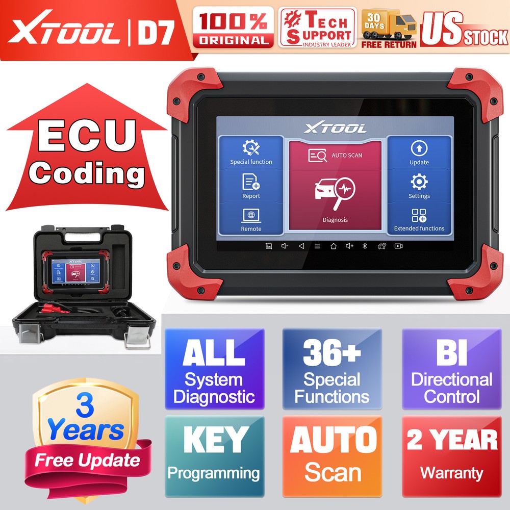 XTOOL Scanner D7 Auto Full Diagnostic Bidirectional Scan Key Programming Tool