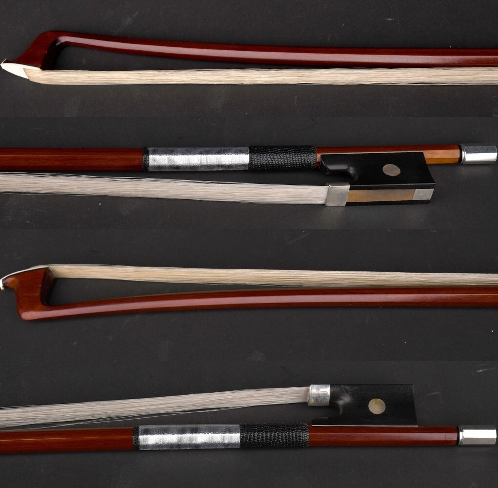 Pro Master Antique Pernambuco Octagonal Violin Bow 4/4 Ebony Big eye Frog Silver