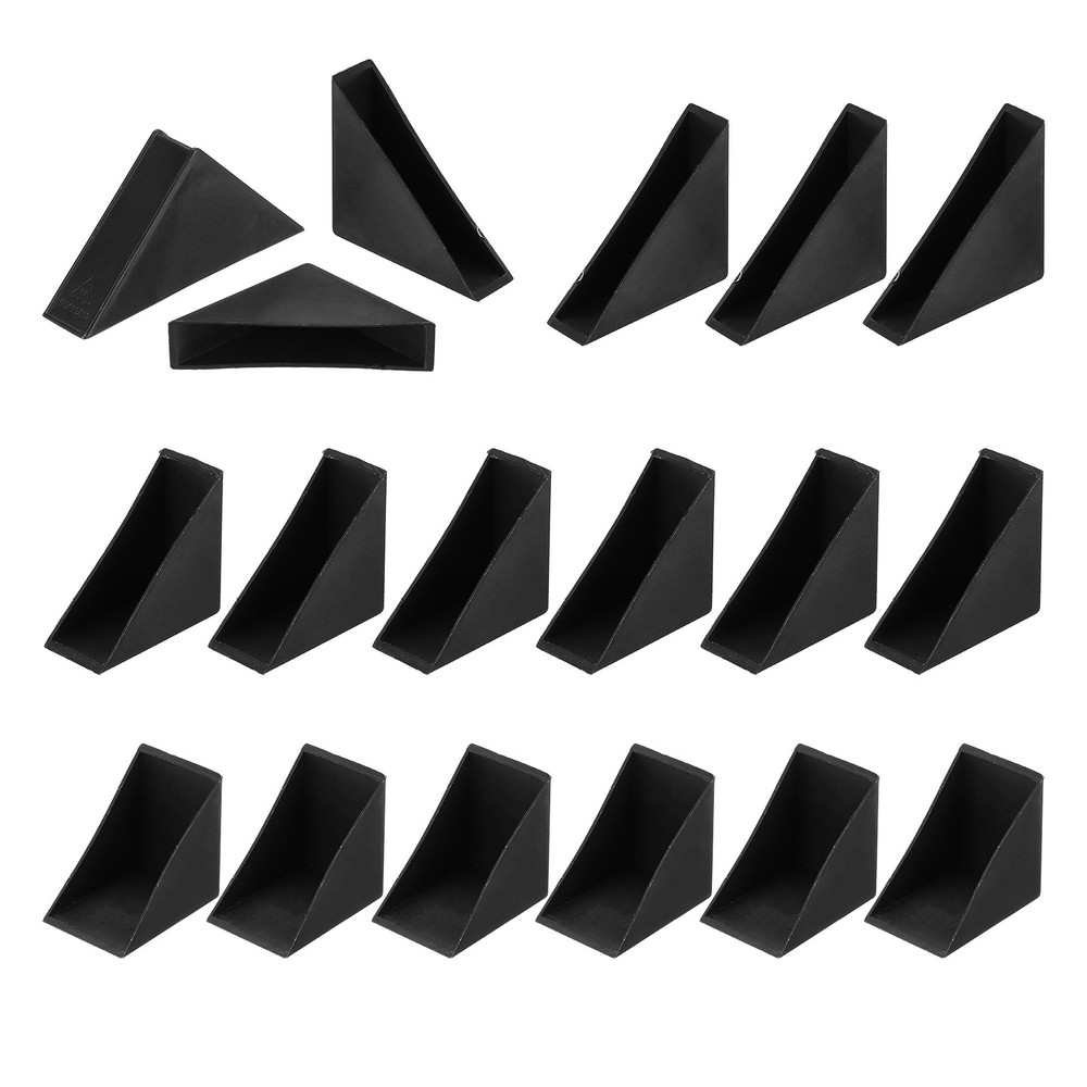 30 Pieces Plastic Triangle Glass Protective Corner for Right, Black
