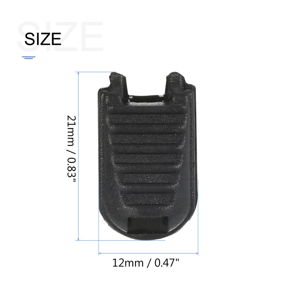 Zipper Pull Cord Ends(0.21"x0.20")10PCS,Zipper Pull Ends Clip,Zipper Fixer,Black
