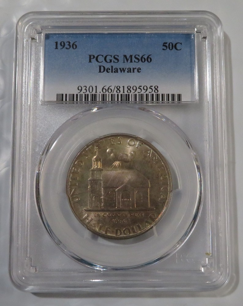 1936 - Delaware Commemorative Half Dollar - PCGS MS66