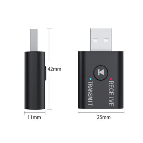 2in1 Bluetooth 5.0 USB Audio Transmitter Receiver Adapter Wireless for Car TV PC