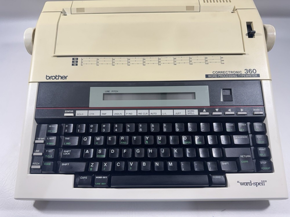 Brother Correctronic 360 Word Processing Typewriter W/EX Ribbon & Wheel Tested