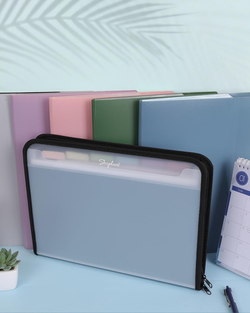Document Organizer, Accordion Folder with Front Pocket, 7 Pocket 1 pack, Blue