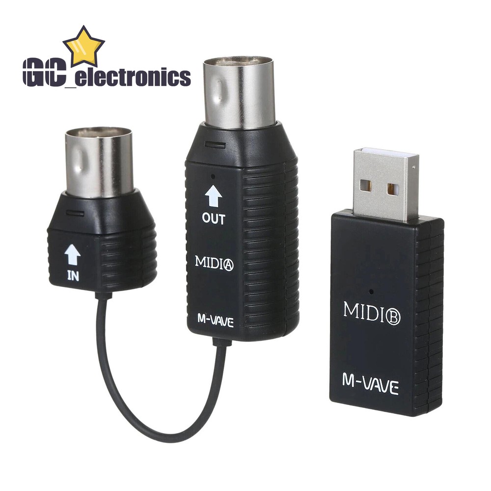 M-VAVE Mini Wireless Transmission System MIDI Bluetooth Adapter USB Plug Play
