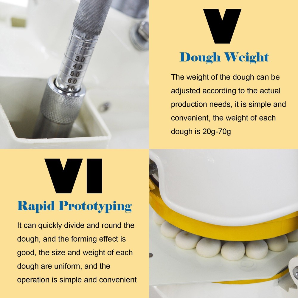 110V Automatic Dough Cutter Roller Divider Rounder 20g-70g Dough Ball Machine