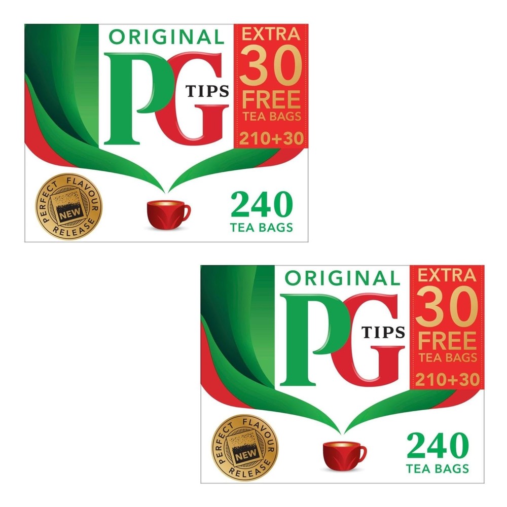 PGTips-6745-2pack PG tips Pyramid Teabags - 240 per pack (1.53lbs)