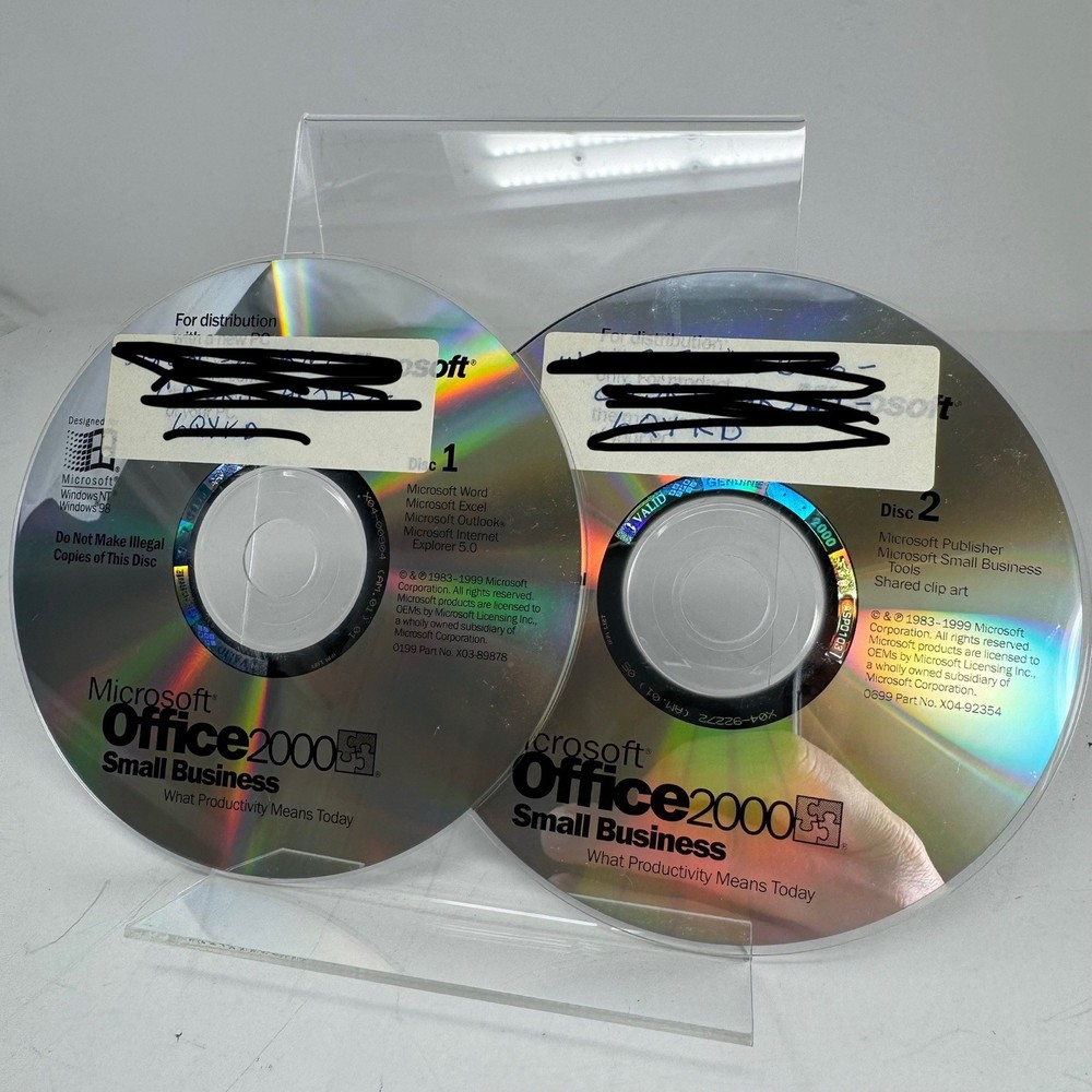 Microsoft Office 2000 Small Business Edition 2 discs with product key