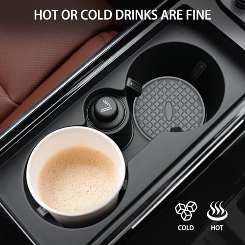 Car Cup Coasters [4 Pack] Silicone Car Coasters/Cup Mats, Non 4 Pack-deep Grey