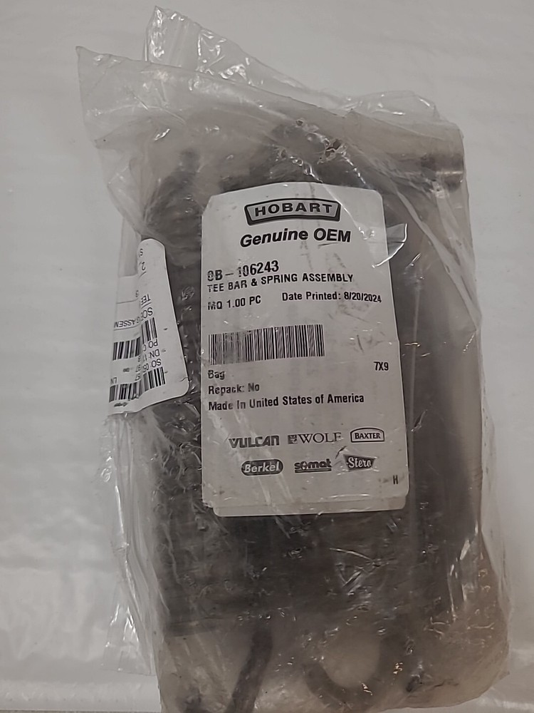 HOBART 0B-106243 TEE BAR & SPRING ASSEMBLY