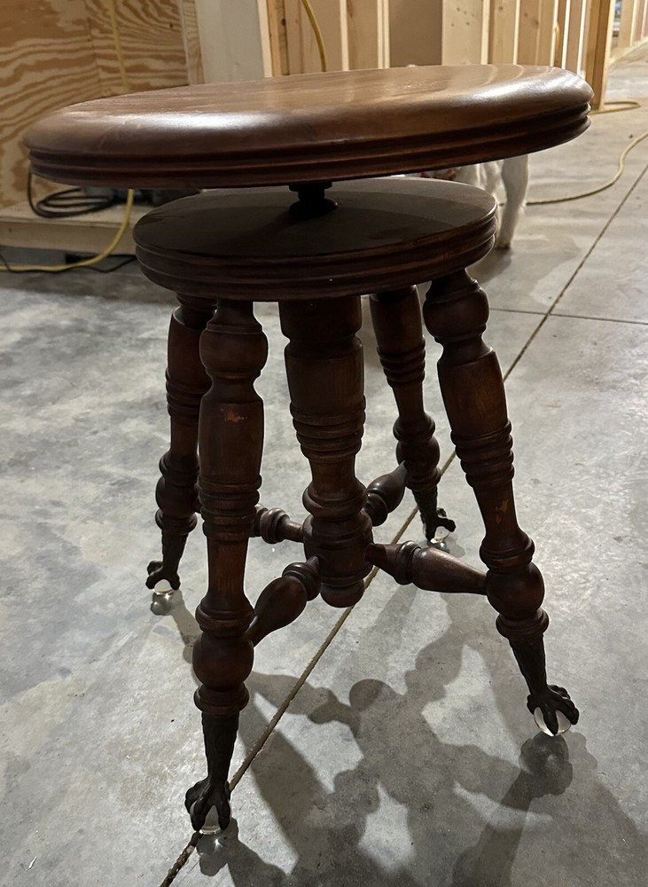 Antique Claw Foot Piano Stool
