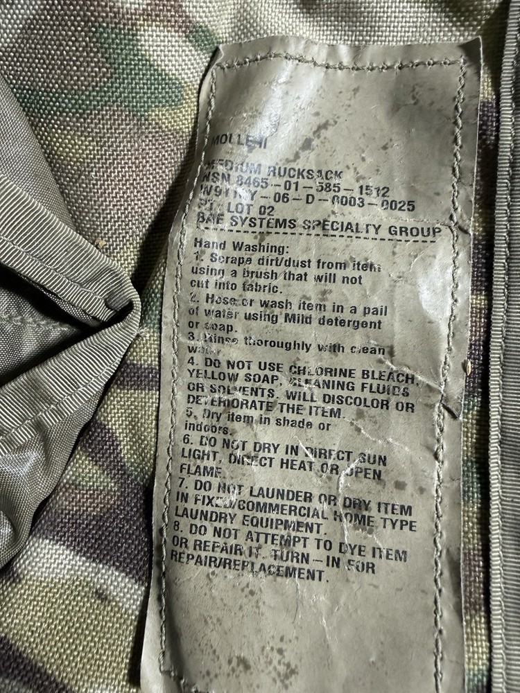 USGI OCP MOLLE II MEDIUM COMPLETE RUCKSACK RUCK BACKPACK ASSEMBLY MULTICAM