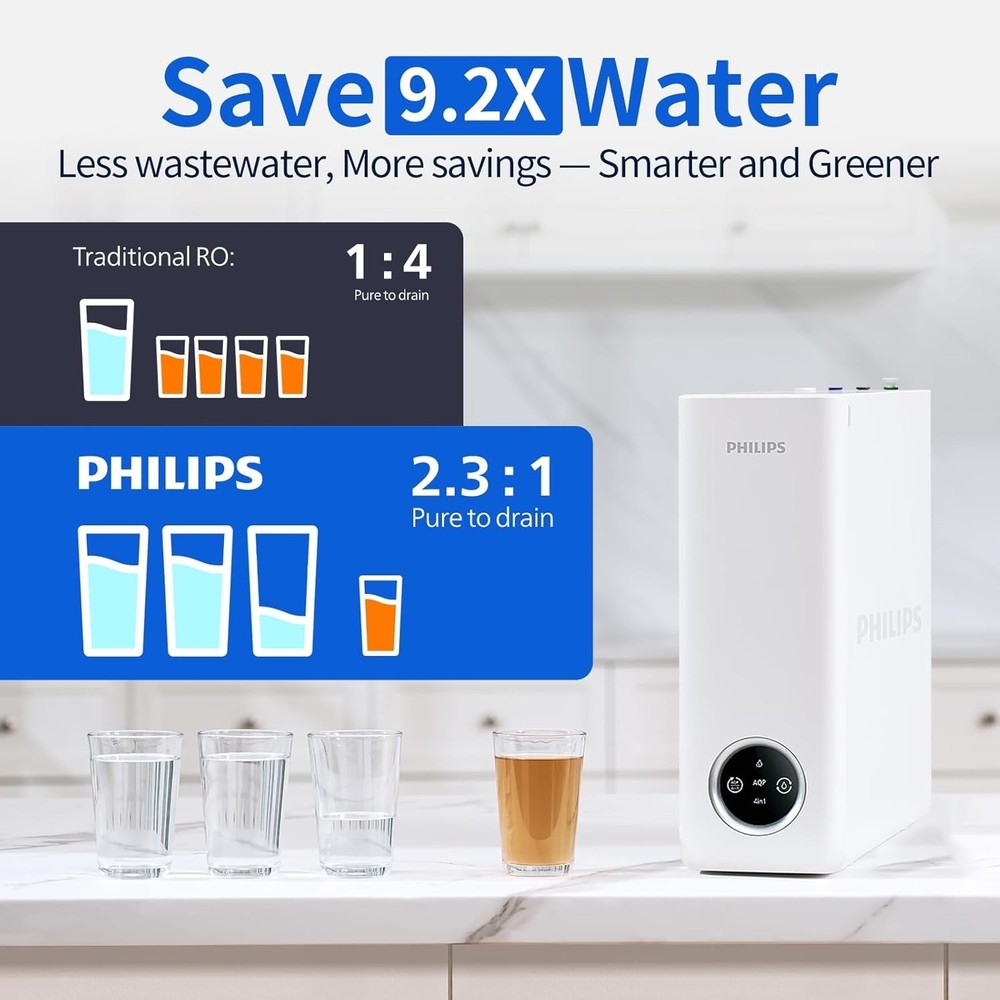 Philips AUT9340 Reverse Osmosis System, Tankless Under Sink Water Filter System