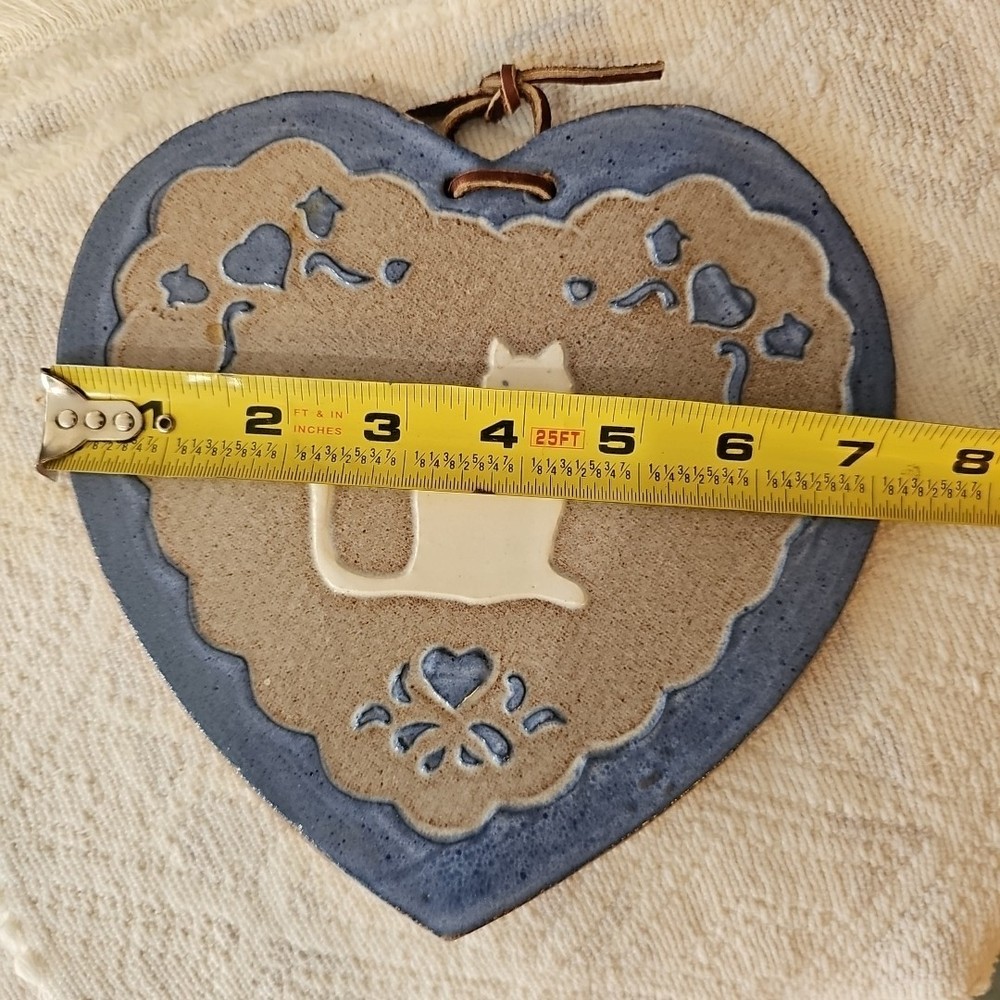 vintage pottery cat trivet hanger