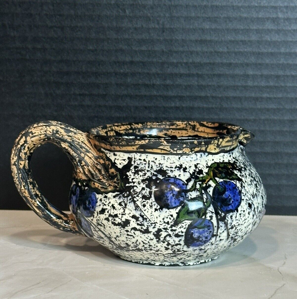 Art Pottery Small Pitcher/Creamer Signed Hand Painted