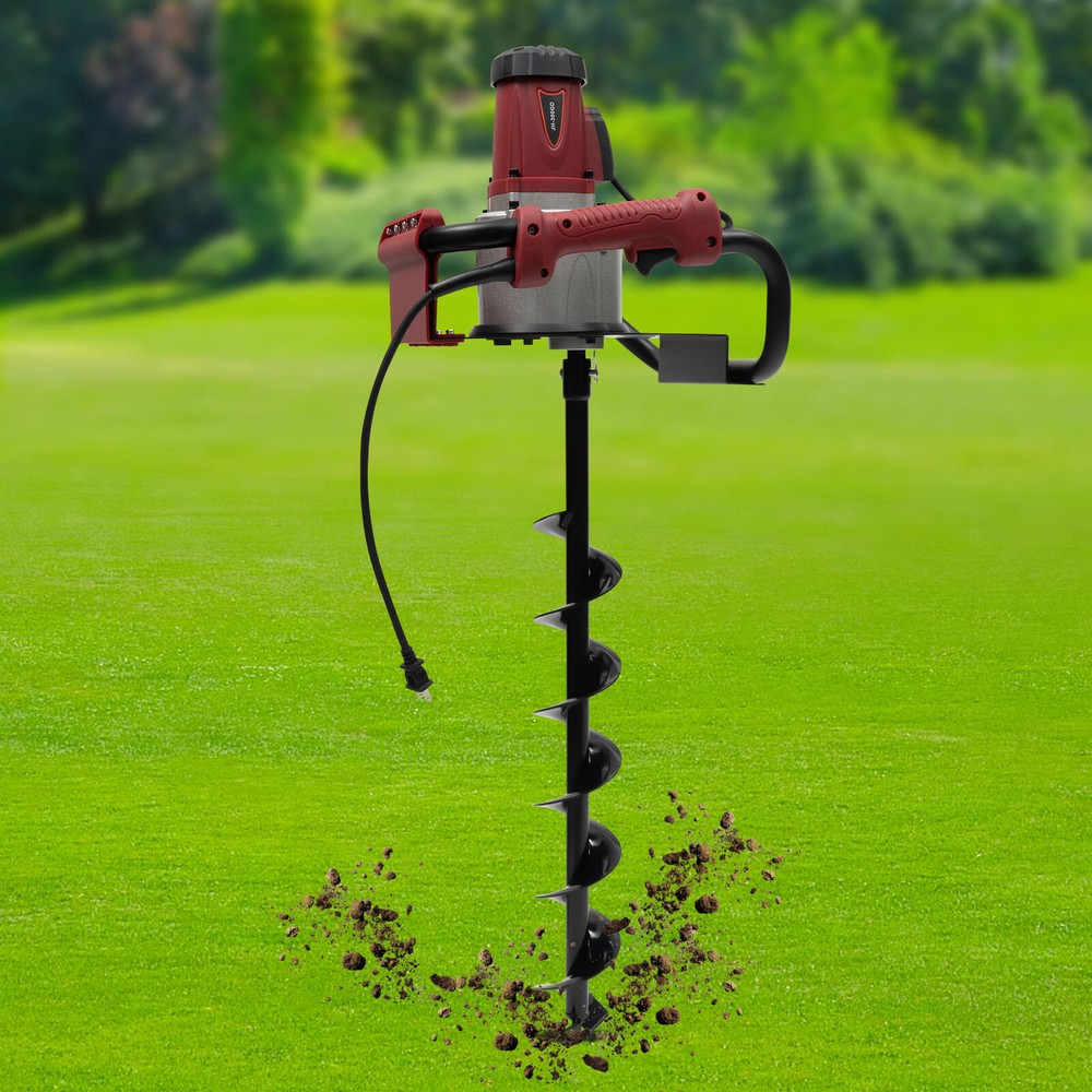 1.6HP Electric Post Hole Digger with 2 Drill Bits and Adjustable Speed