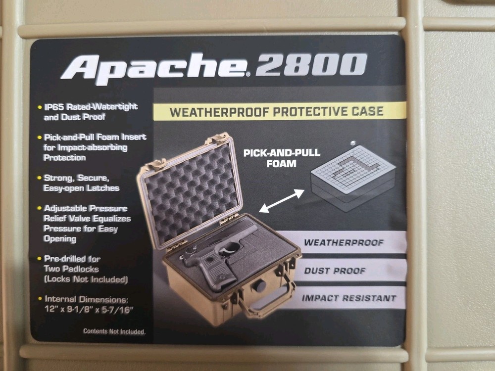 Apache 2800 hard case tan color for guns camera electronics Dust Waterproof case