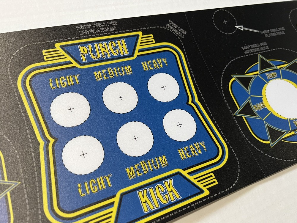 Laminated Capcom Button Layout Arcade Control Panel Overlay (cpo)
