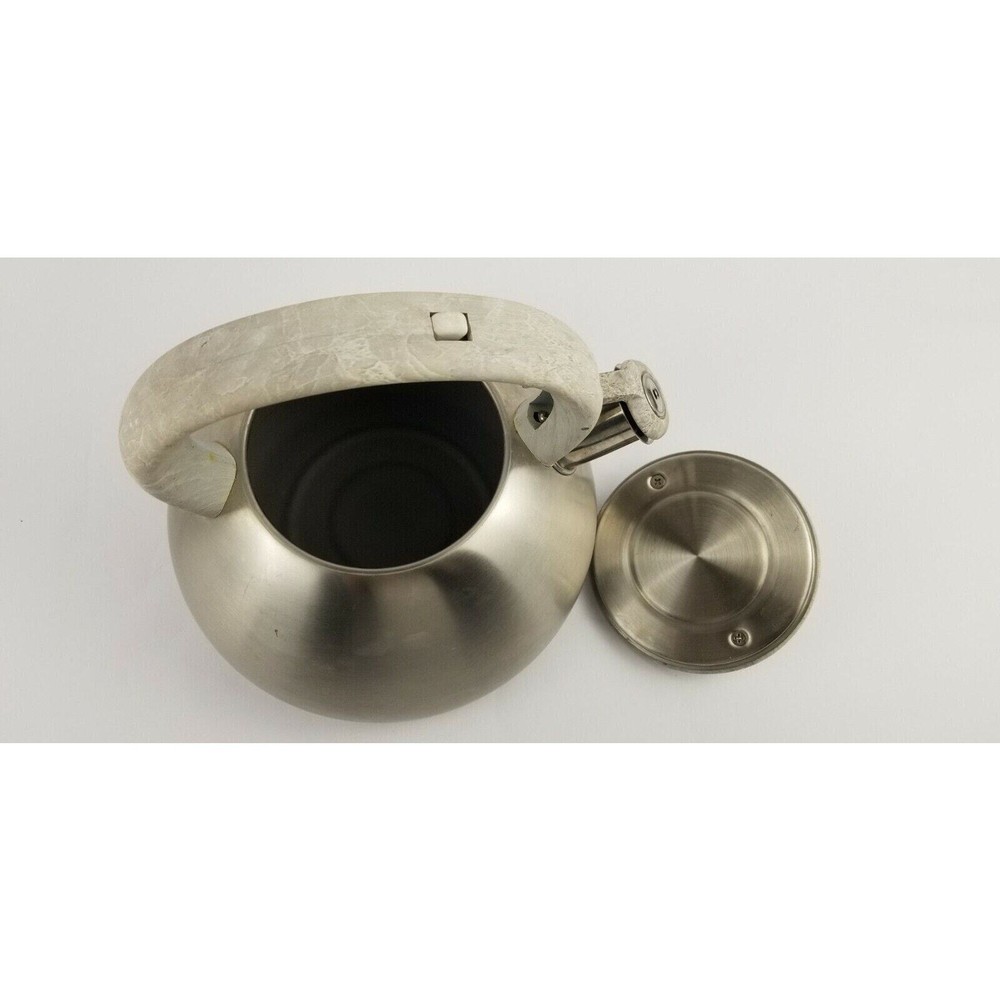 Studio Everyday Tea Kettle Brushed Stainless Steel Whistle Tea Pot, Stovetop